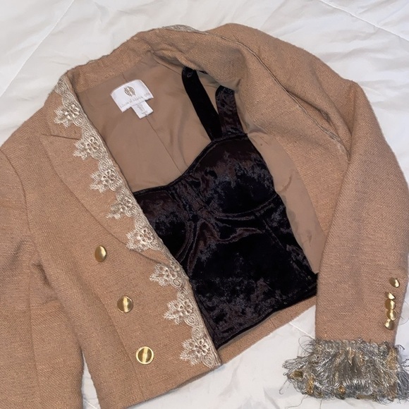 House of Harlow 1960 tweed camel bolero blazer - Picture 12 of 12